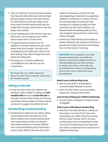 Excel Basic Skills - Handwriting Year 1