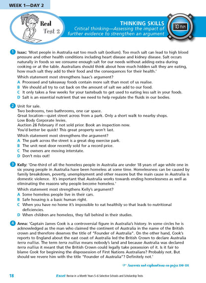 Excel Revise in a Month Selective Schools and Scholarship Tests Years 5-6