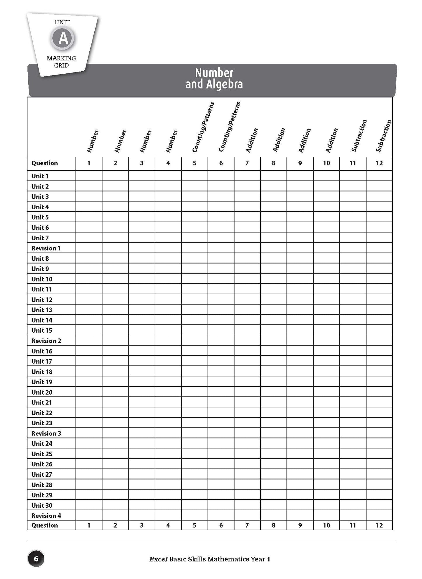 Excel Basic Skills - Mathematics Year 1