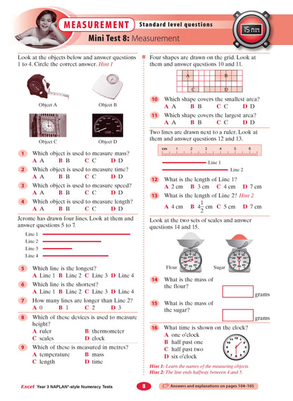 Excel Year 3 NAPLAN*-style Numeracy Tests