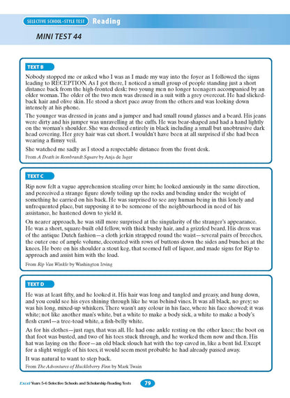 Excel Selective Schools and Scholarship Reading Tests Years 5-6