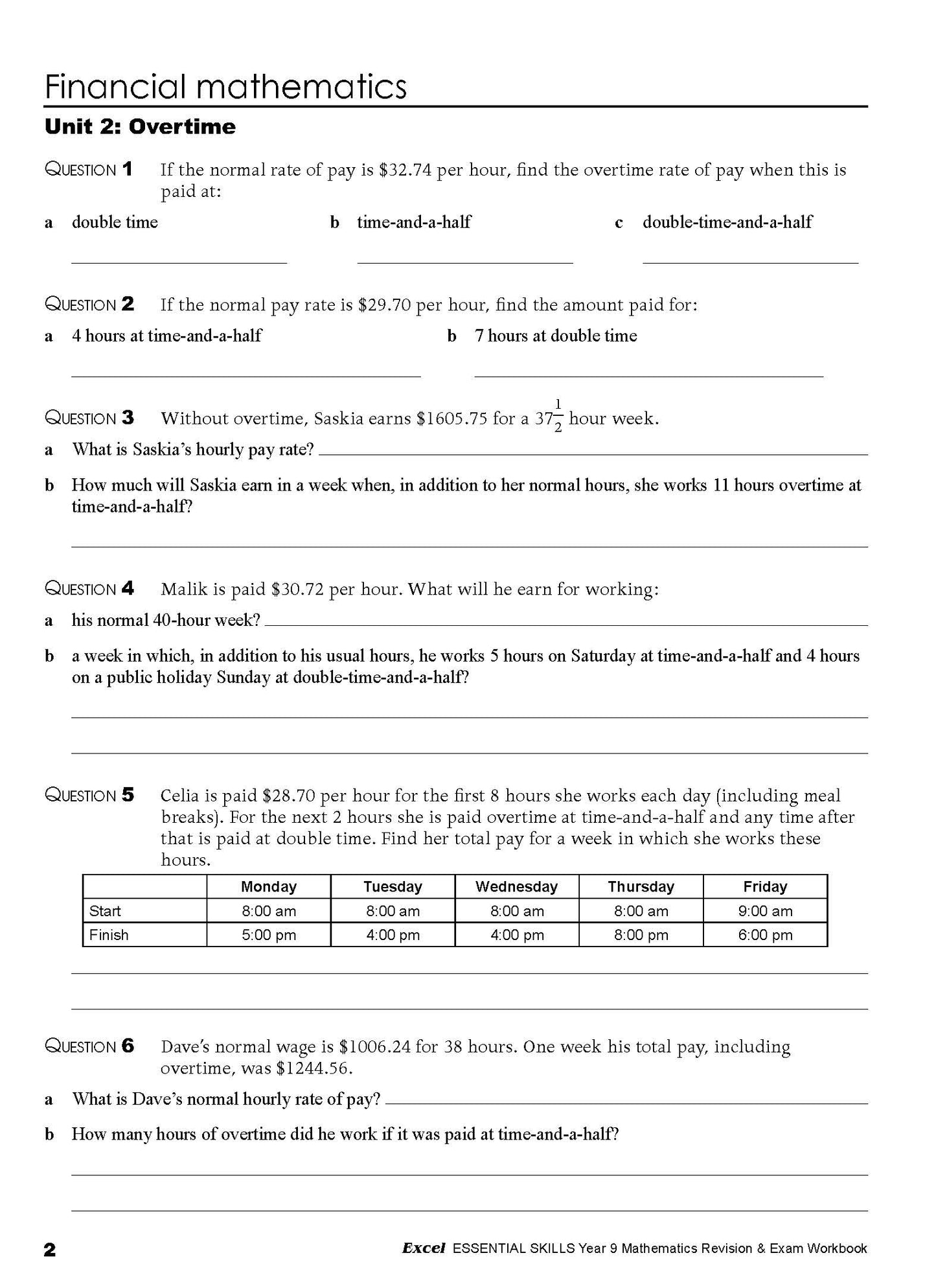 Excel Essential Skills - Mathematics Revision & Exam Workbook Year 9 NE