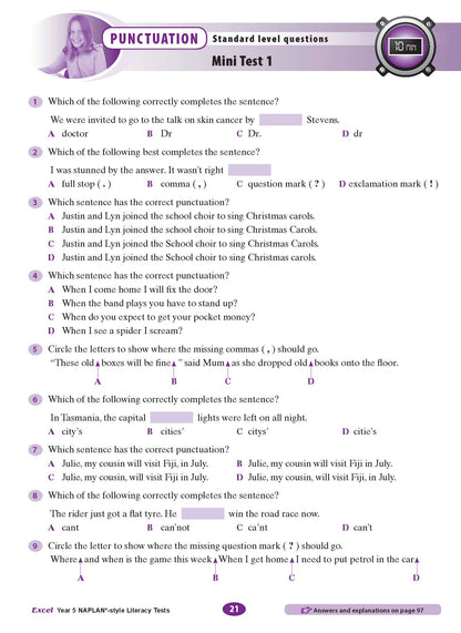 Excel Year 5 NAPLAN*-style Literacy Tests