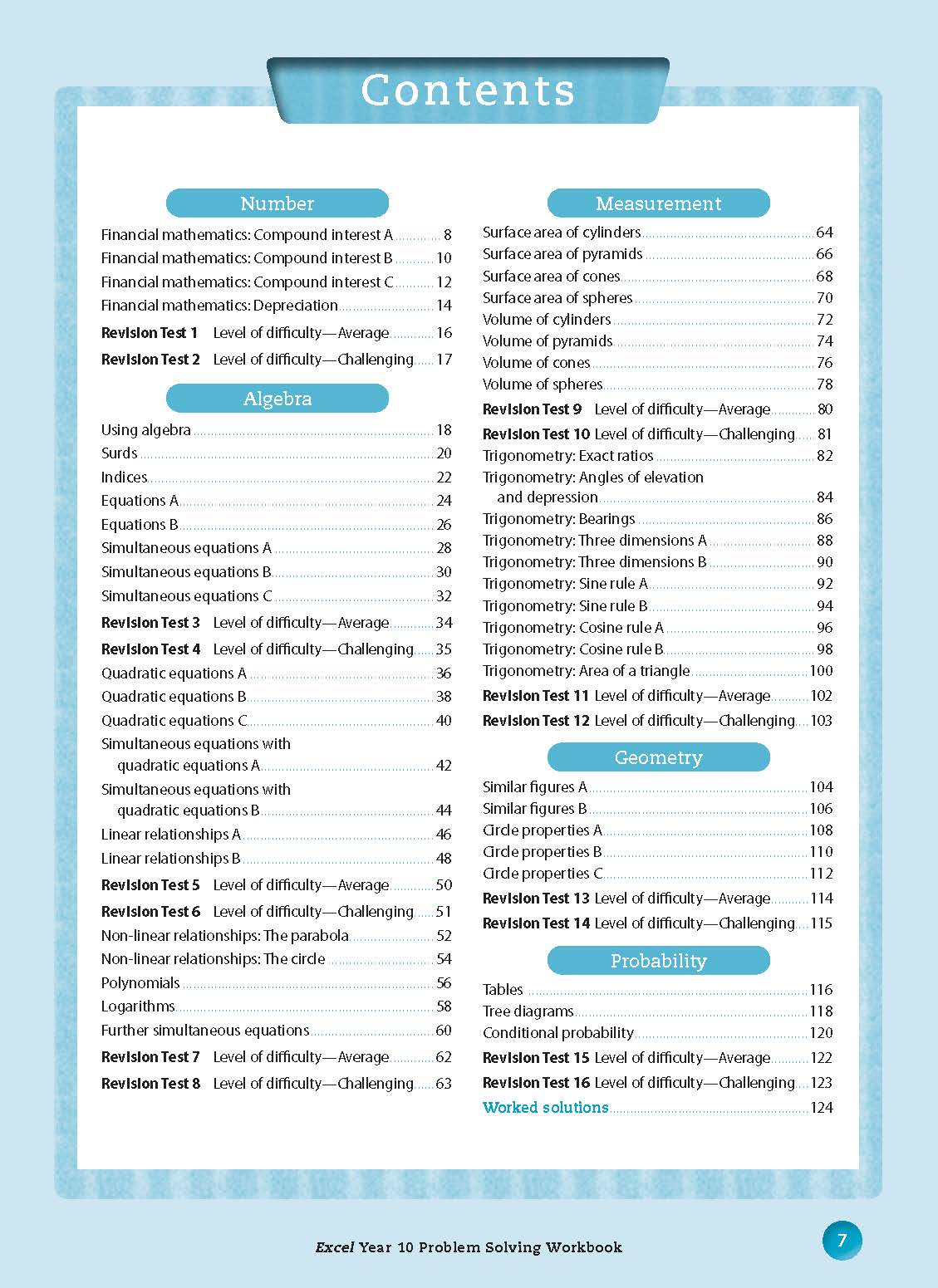 Excel Essential Skills - Problem Solving Workbook Year 10