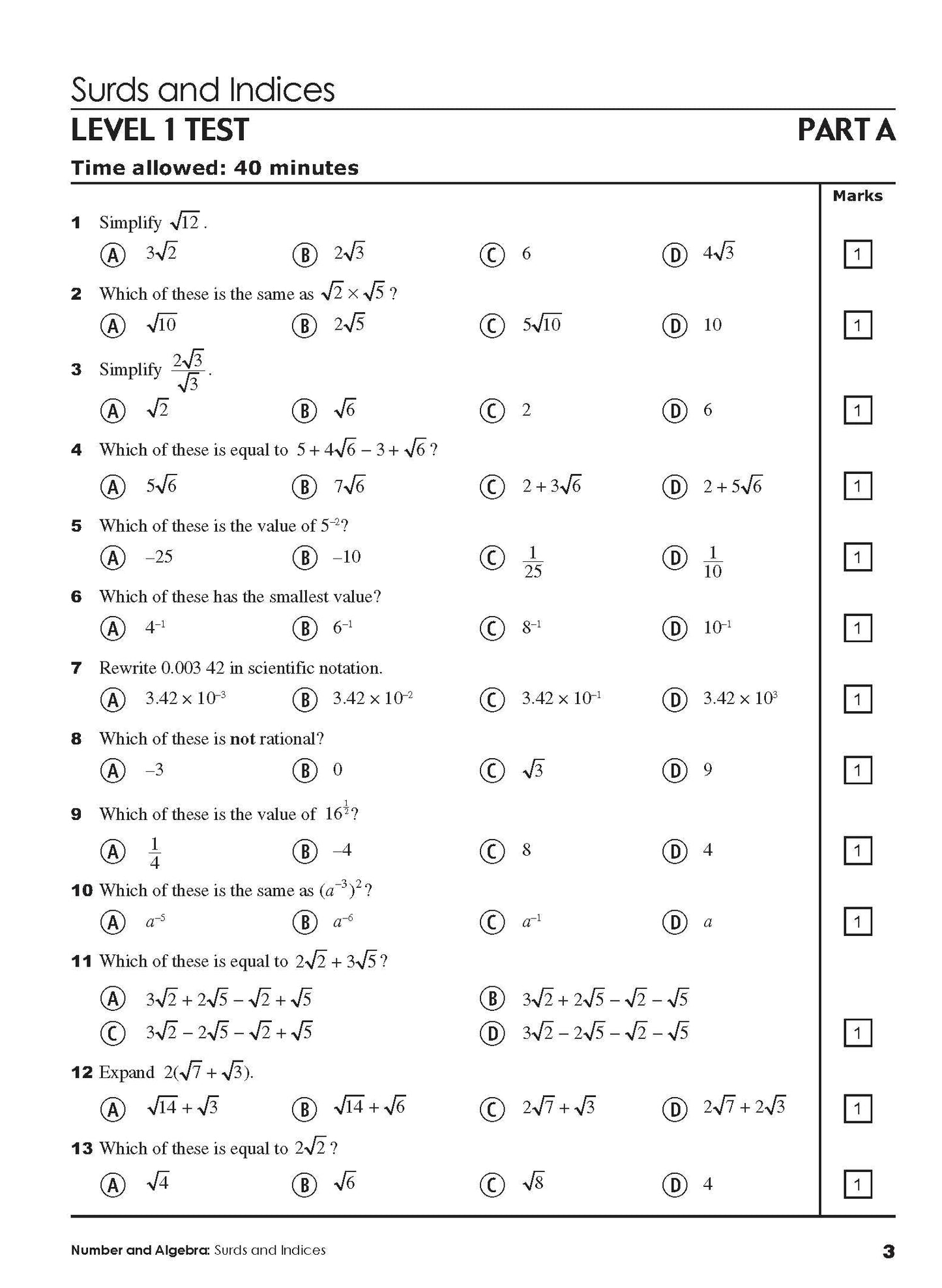 Excel Tests - Mathematics Practice Tests Year 10
