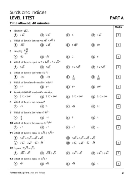 Excel Tests - Mathematics Practice Tests Year 10