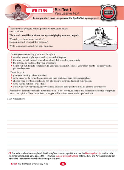 Excel Year 3 NAPLAN*-style Literacy Tests