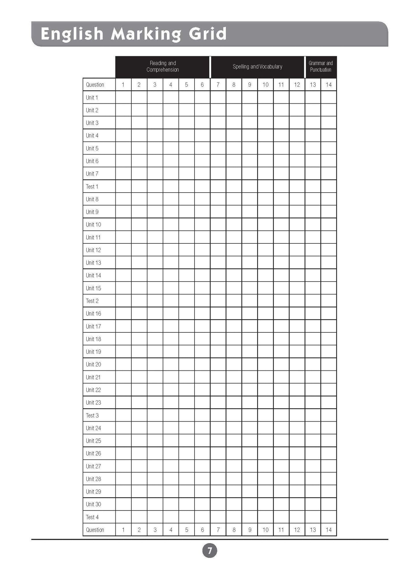 Excel Basic Skills - English and Mathematics Year 7