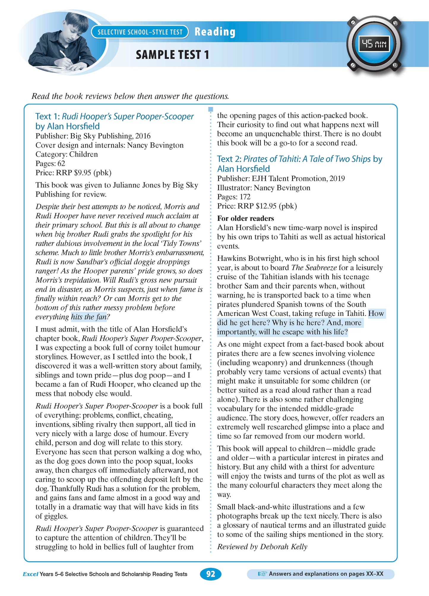 Excel Selective Schools and Scholarship Reading Tests Years 5-6