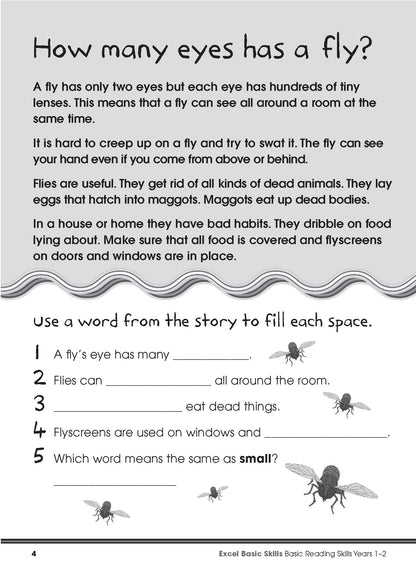 Excel Basic Skills - Basic Reading Skills Years 1-2