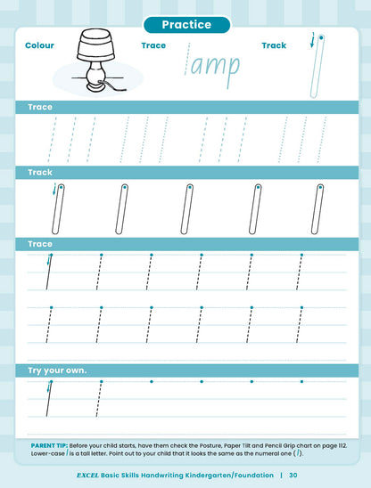 Excel Basic Skills - Handwriting Kindergarten/Foundation