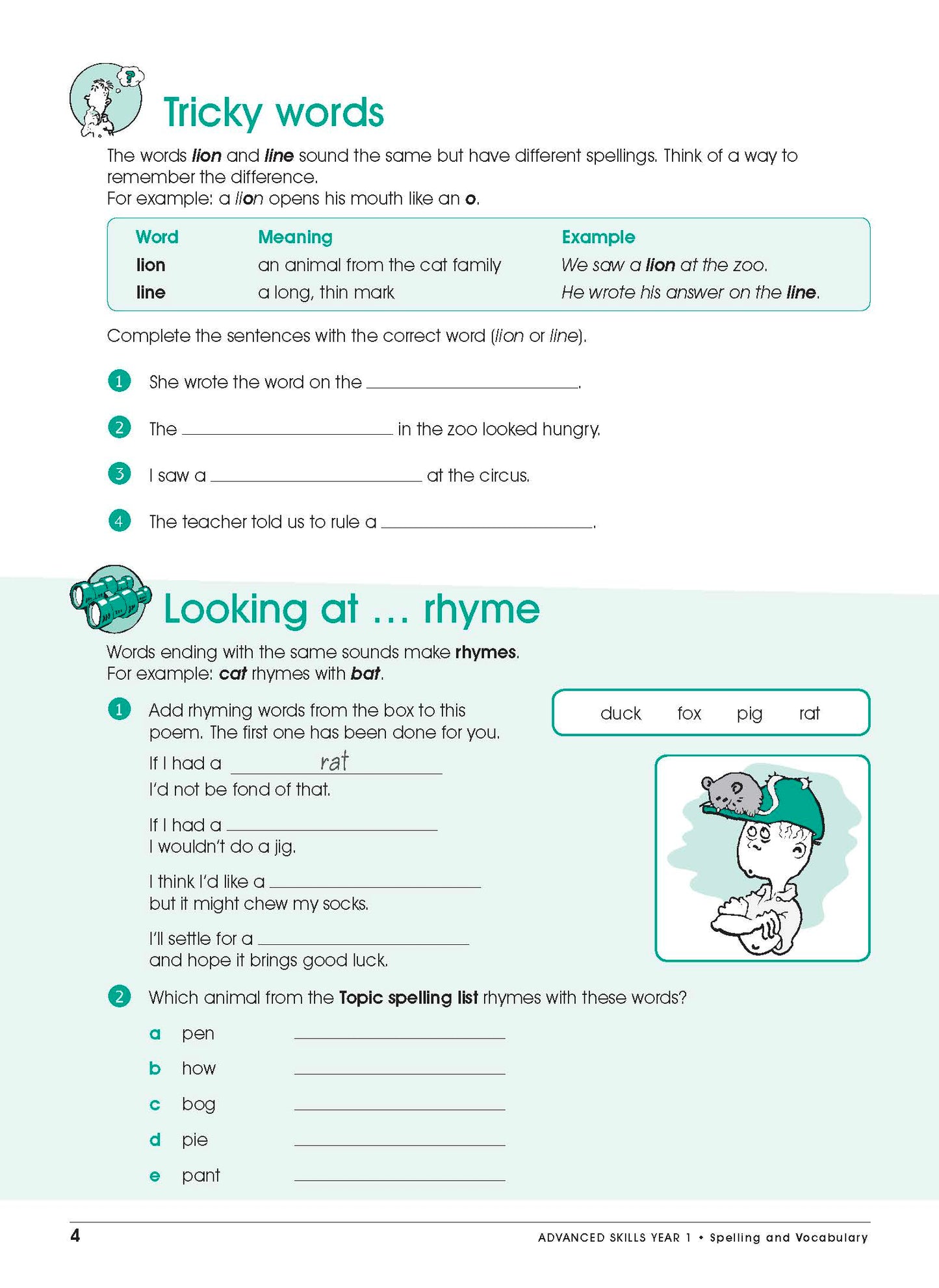 Excel Advanced Skills - Spelling and Vocabulary Workbook Year 1