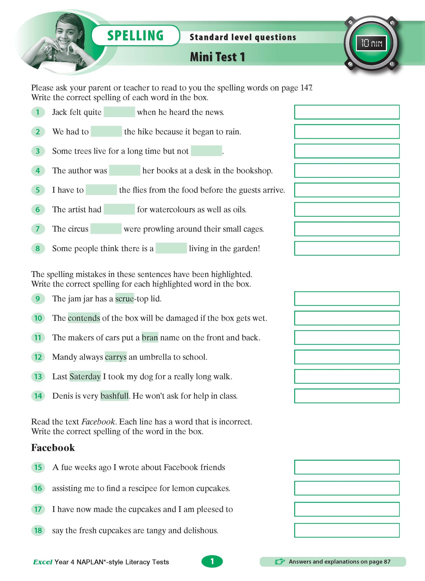Excel Year 4 NAPLAN*-style Literacy Tests