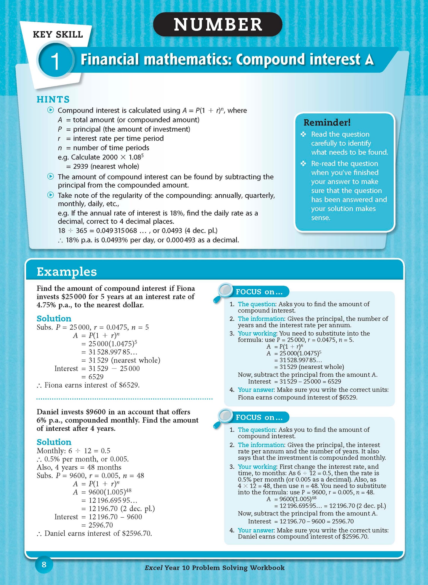 Excel Essential Skills - Problem Solving Workbook Year 10