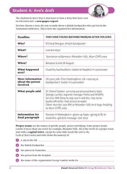 Excel Advanced Skills - Writing Workbook Year 6