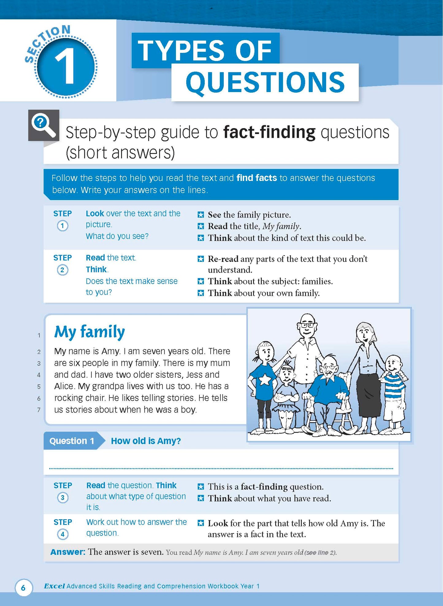 Excel Advanced Skills - Reading and Comprehension Workbook Year 1