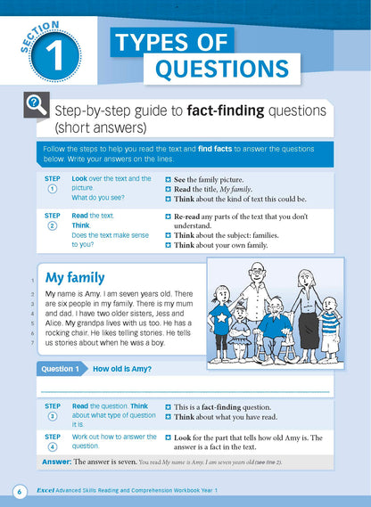 Excel Advanced Skills - Reading and Comprehension Workbook Year 1