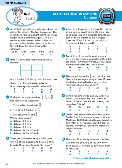 Excel Revise in a Month Selective Schools and Scholarship Tests Years 5-6