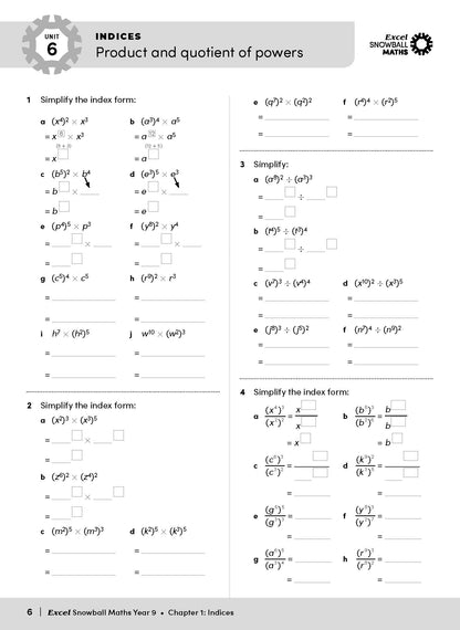Excel Snowball - Maths Year 9