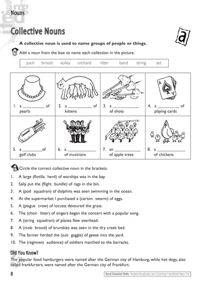 Excel Essential Skills - Student Grammar and Vocabulary Handbook Years 7-8
