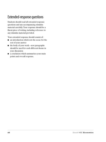 Excel HSC Year 12 Economics Study Guide with Study Cards