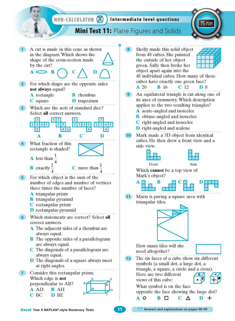 Excel Year 9 NAPLAN*-style Numeracy Tests