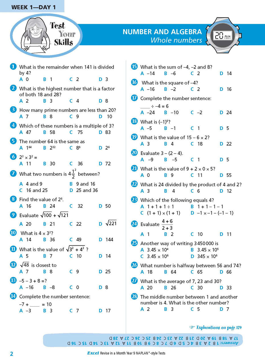 Excel Revise in a Month Year 9 NAPLAN*-style Tests