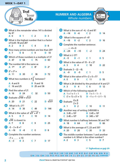 Excel Revise in a Month Year 9 NAPLAN*-style Tests