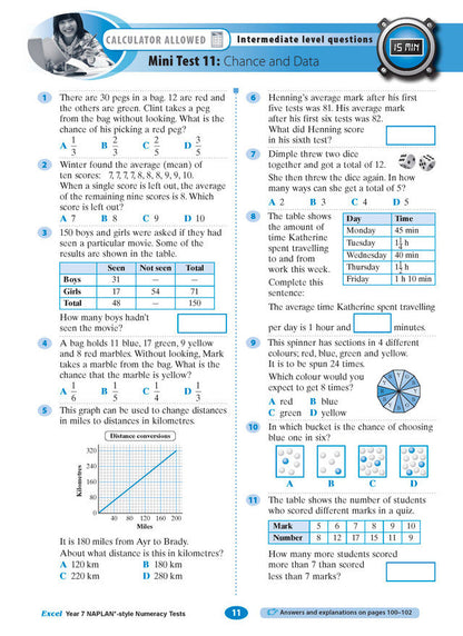 Excel Year 7 NAPLAN*-style Numeracy Tests