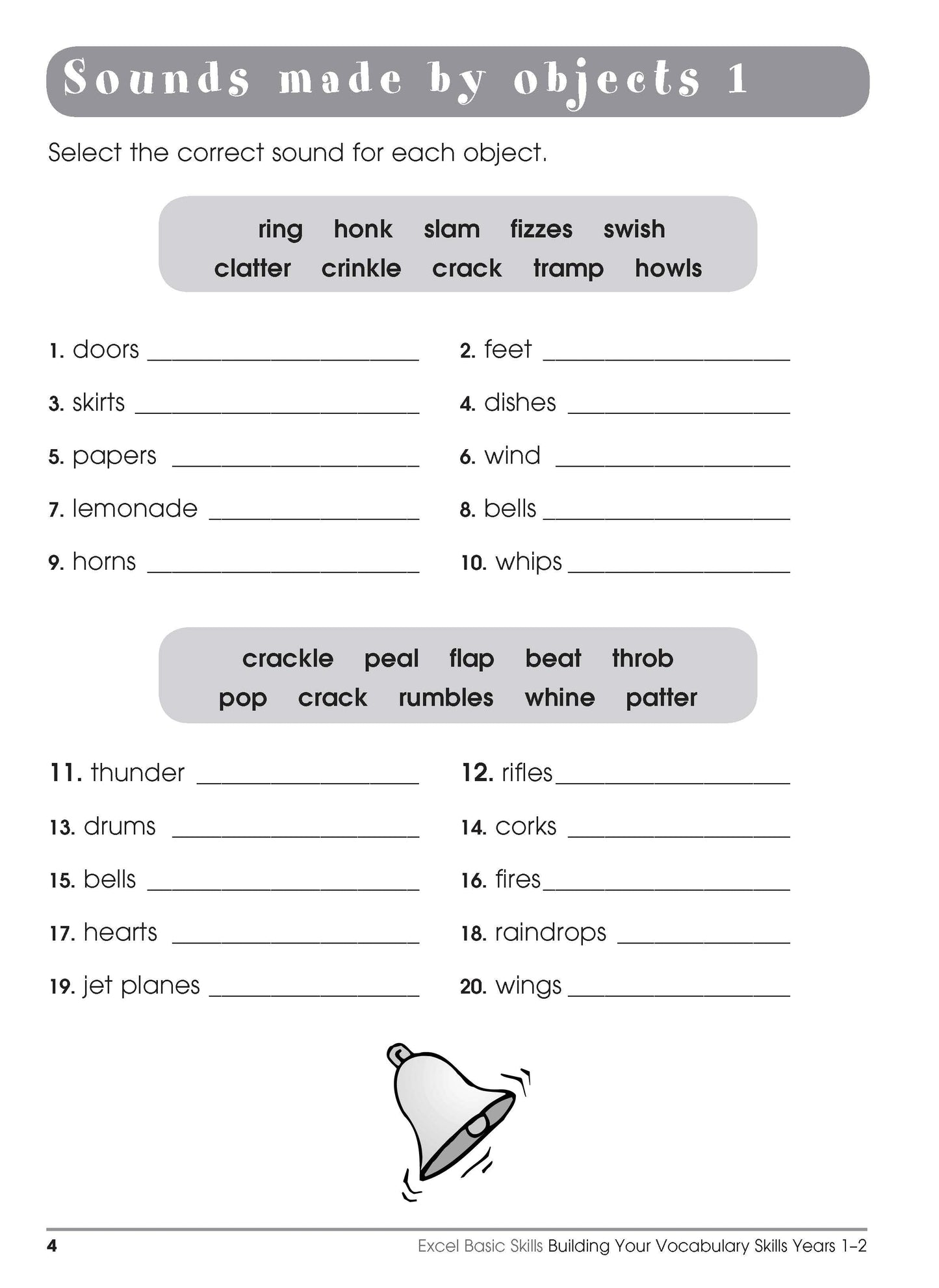 Excel Basic Skills - Building Your Vocabulary Skills Years 1-2