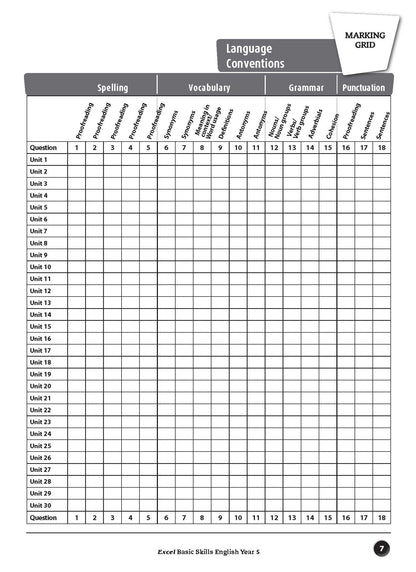 Excel Basic Skills - English Year 5
