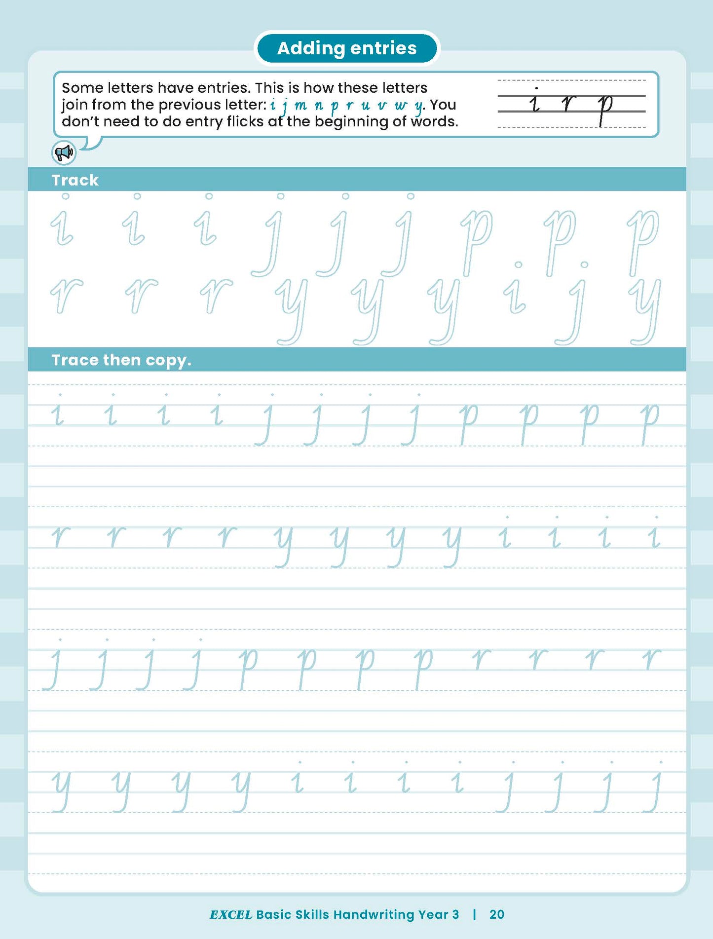 Excel Basic Skills - Handwriting Year 3