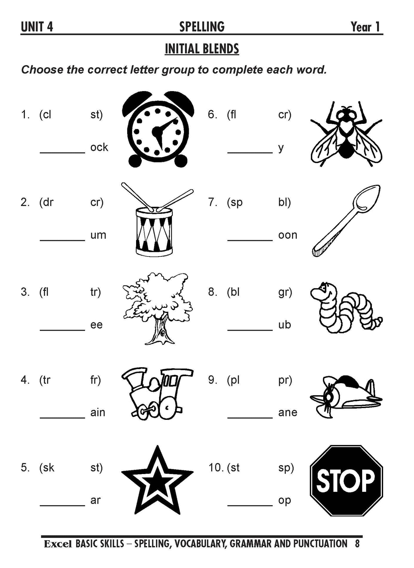 Excel Basic Skills - Spelling, Vocabulary, Grammar and Punctuation Years 1-2
