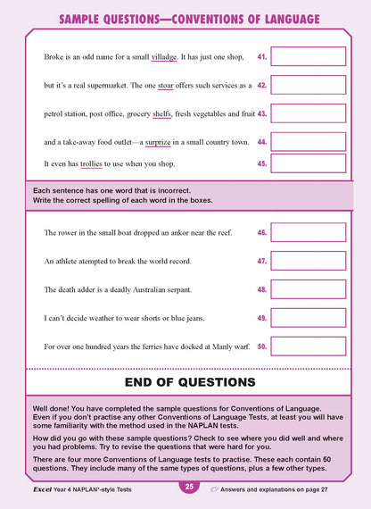Excel Year 4 NAPLAN*-style Tests