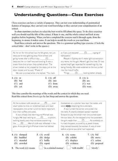 Excel Basic Skills - Comprehension and Written Expression Year 7