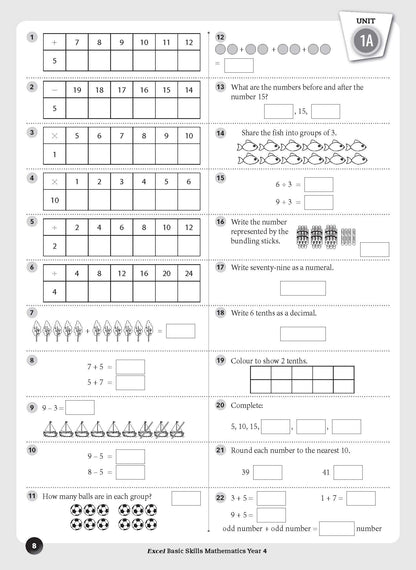 Excel Basic Skills - Mathematics Year 4