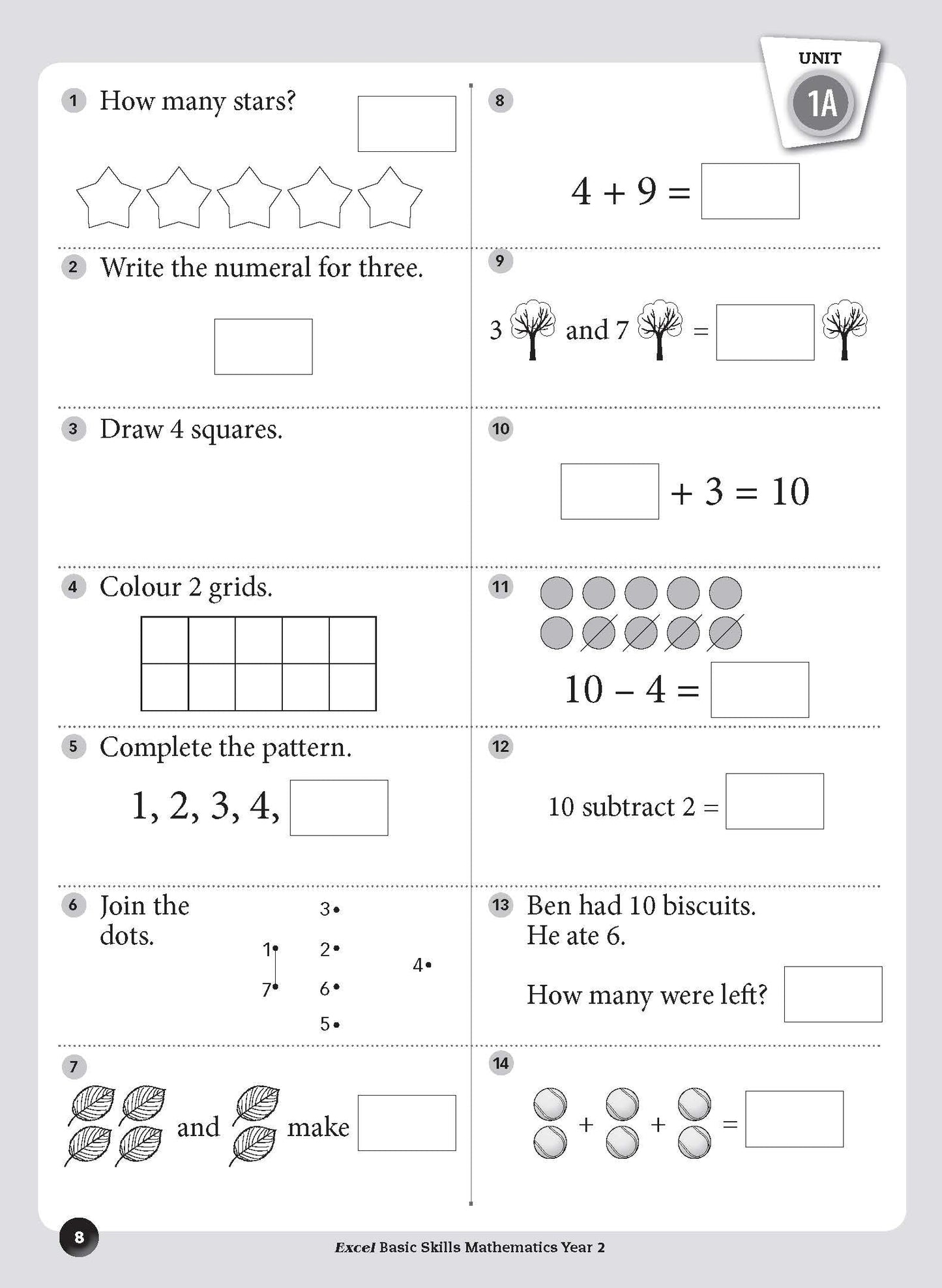 Excel Basic Skills - Mathematics Year 2