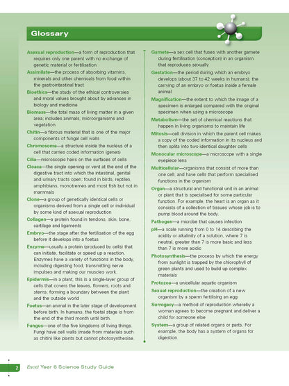Excel Study Guide - Science Year 8