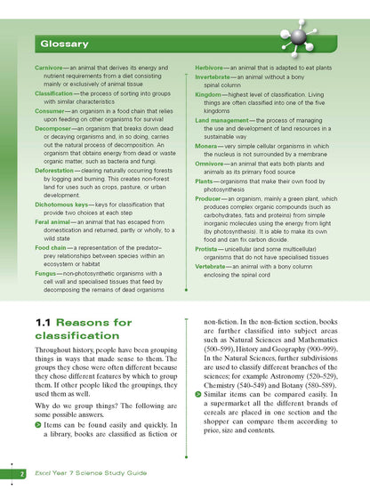 Excel Study Guide - Science Year 7