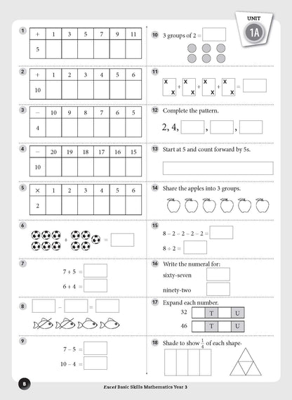 Excel Basic Skills - Mathematics Year 3