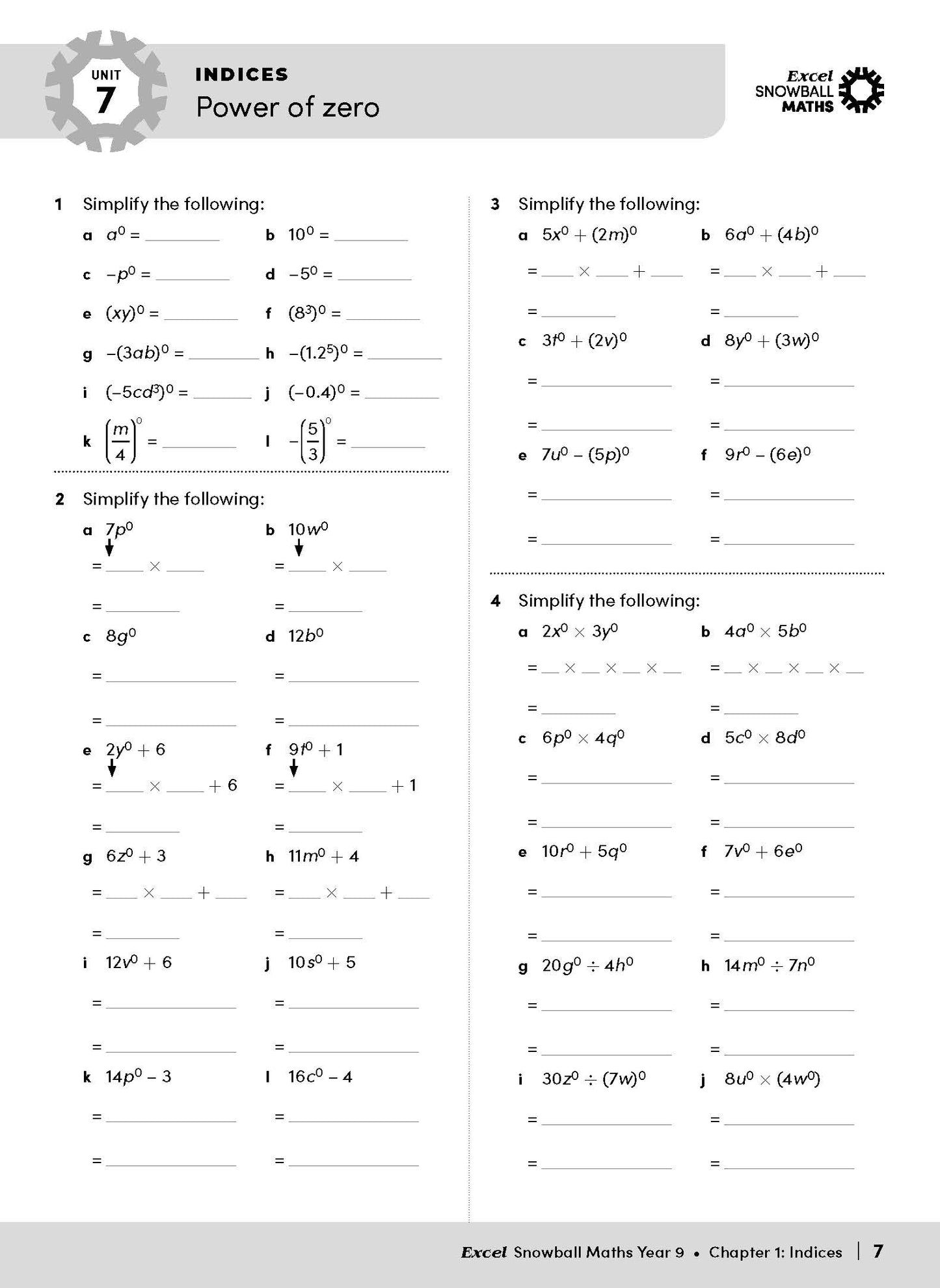 Excel Snowball - Maths Year 9