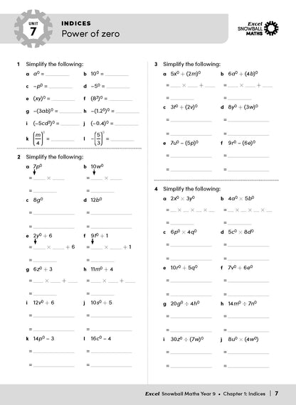 Excel Snowball - Maths Year 9
