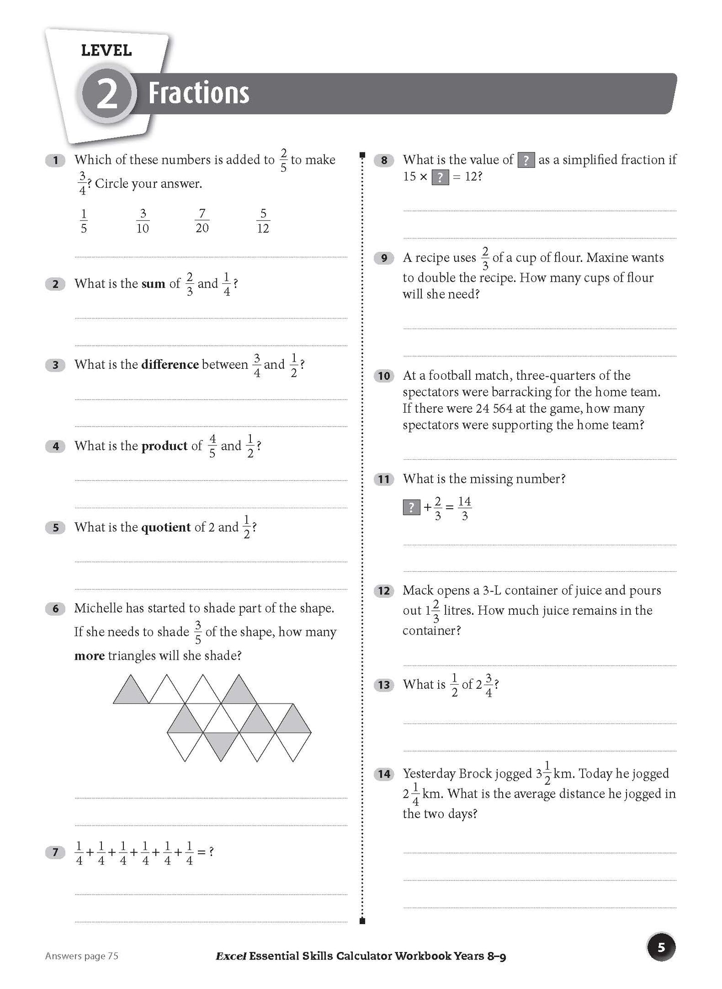 Excel Essential Skills - Calculator Workbook Years 8-9