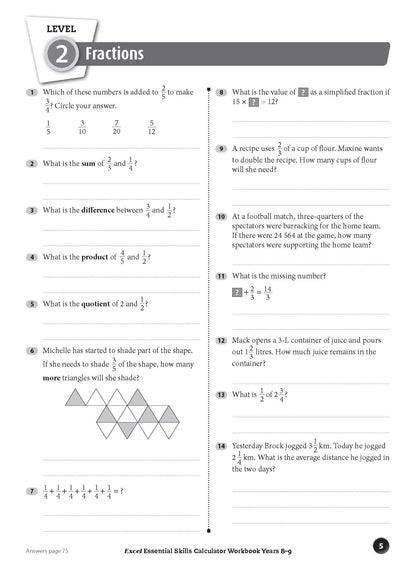 Excel Essential Skills - Calculator Workbook Years 8-9