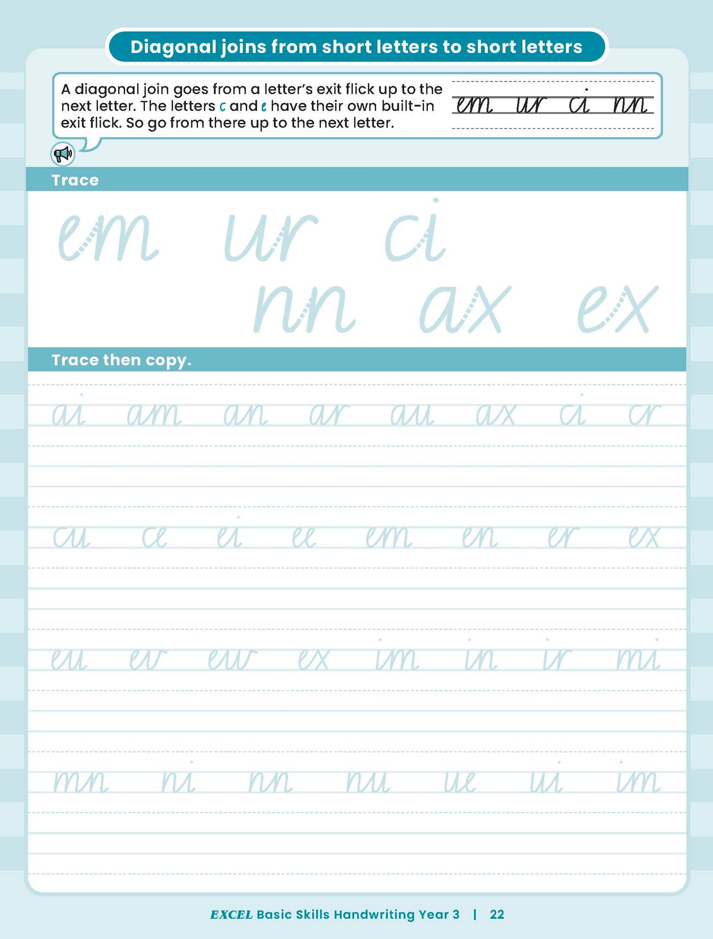 Excel Basic Skills - Handwriting Year 3