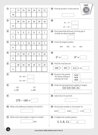 Excel Basic Skills - Mathematics Year 6