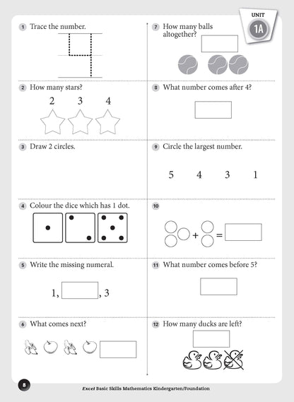 Excel Basic Skills - Mathematics Kindergarten/Foundation