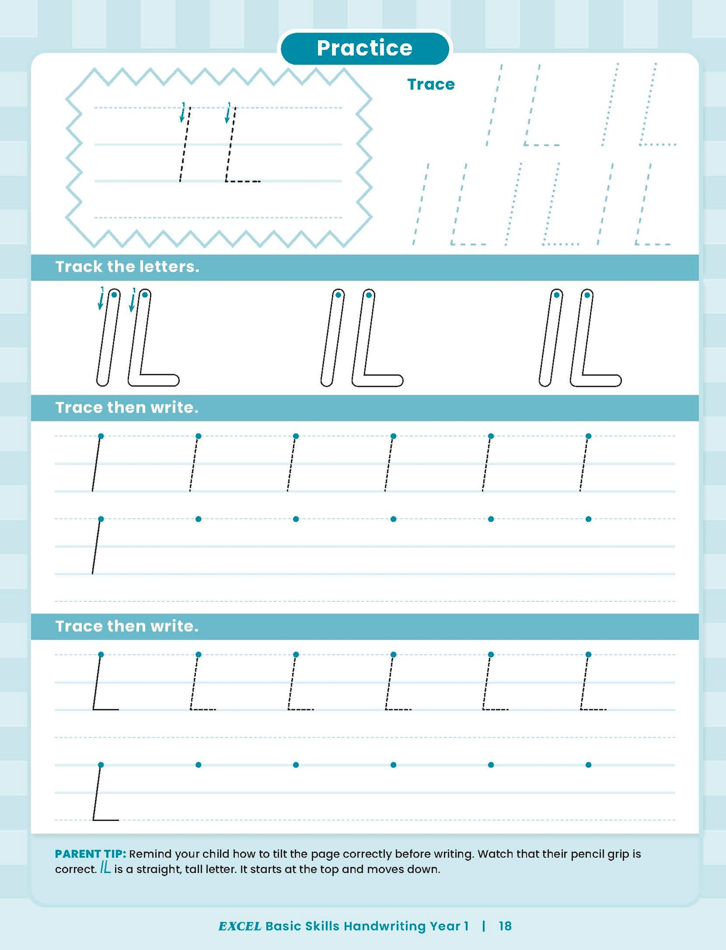 Excel Basic Skills - Handwriting Year 1