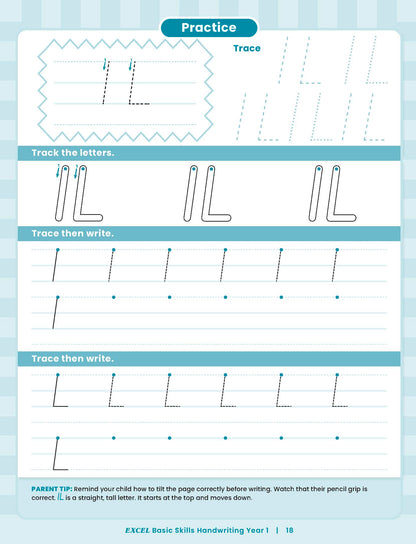 Excel Basic Skills - Handwriting Year 1