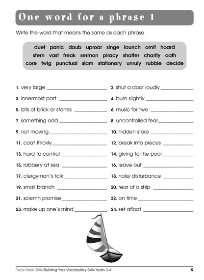 Excel Basic Skills - Building Your Vocabulary Skills Years 3-4